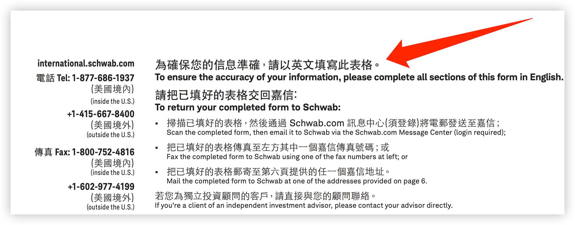 嘉信理财W8BEN表格及解释说明信